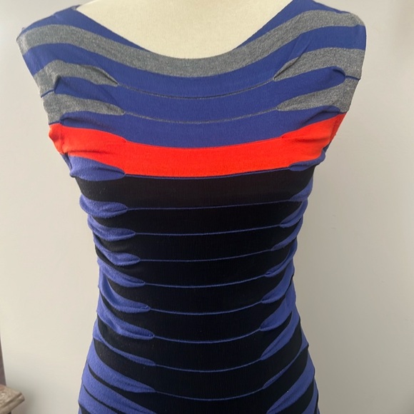 Ted Baker Kitey Pleat Detail Striped Dress - Picture 1 of 13
